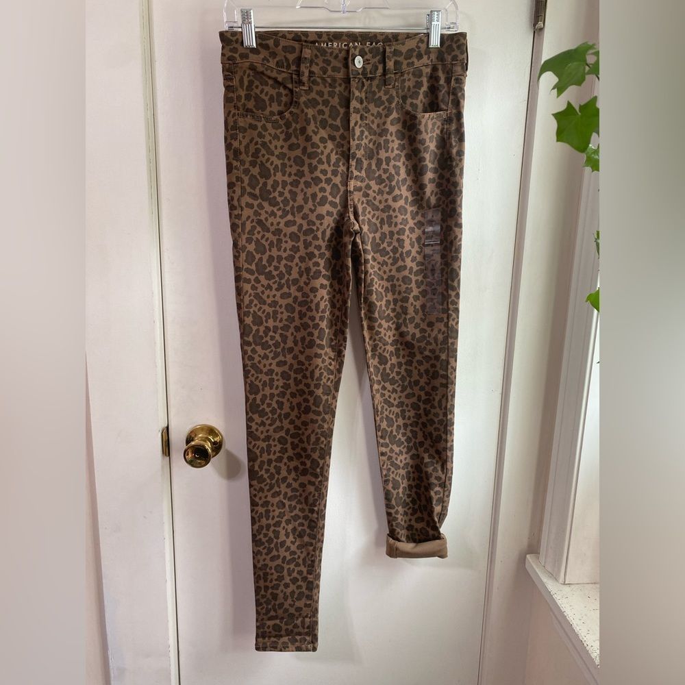 American Eagle Outfitters Brown Leopard Skinny Jeans